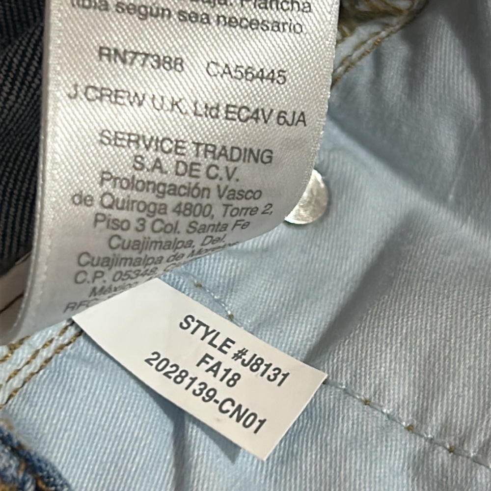 NWT J. Crew factory 8" Toothpick Jean with Let-Down Hem: size 26 - Picture 13 of 15